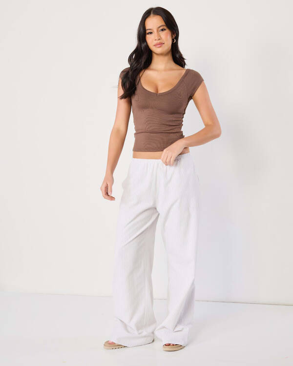 Basic V Neck Fine Rib Tee