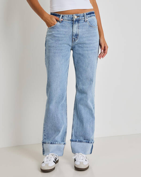 Turn Up Wide Leg Jeans