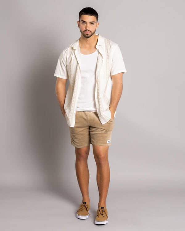 Texture Elastic Waist Shorts