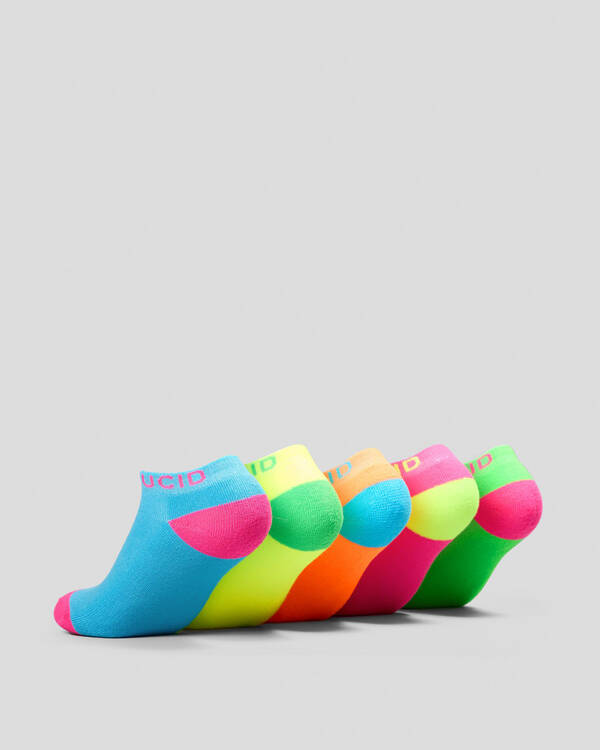 Fluro Ankle Socks 5 Pack
