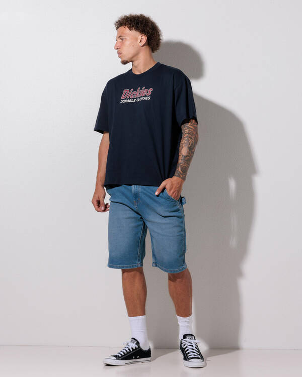 Relaxed Denim Utility Shorts