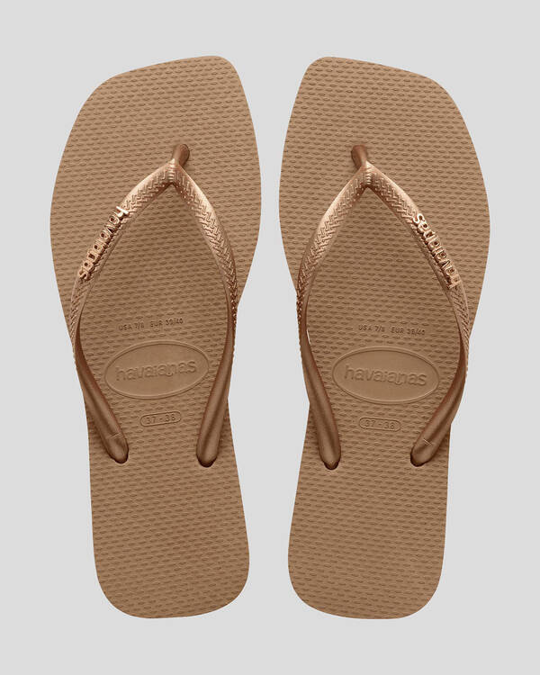 Slim Square Metal Logo Thongs