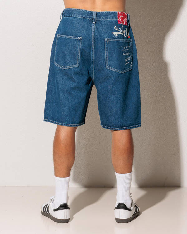 Impaired Baggy Denim Shorts