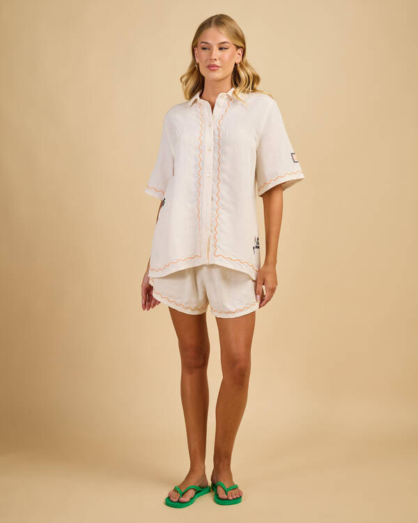 Sunset Luau Embroidered Shirt