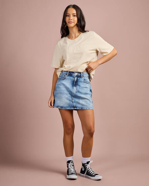 Shine Denim Mini Skirt