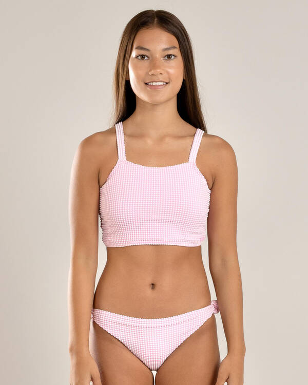 Daisy Check Crop Top Bikini Set