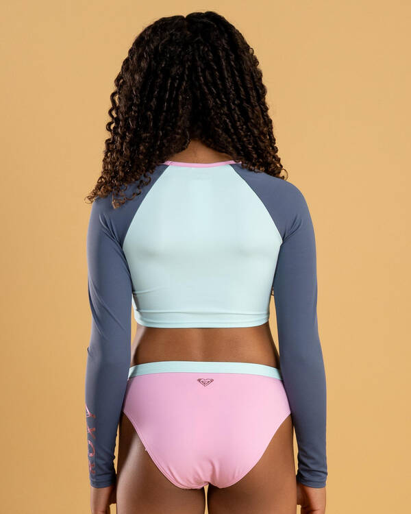 Colourblock Long Sleeve Crop Rash Vest Set