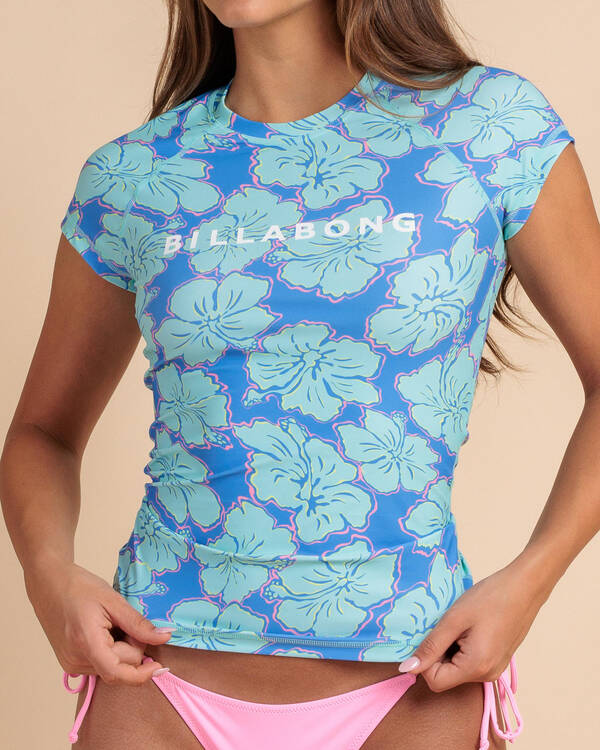Happy Hibiscus Cap Sleeve Rash Vest
