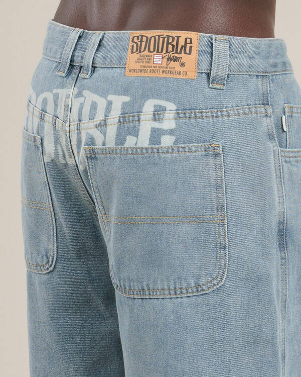 Print Denim Standard Shorts