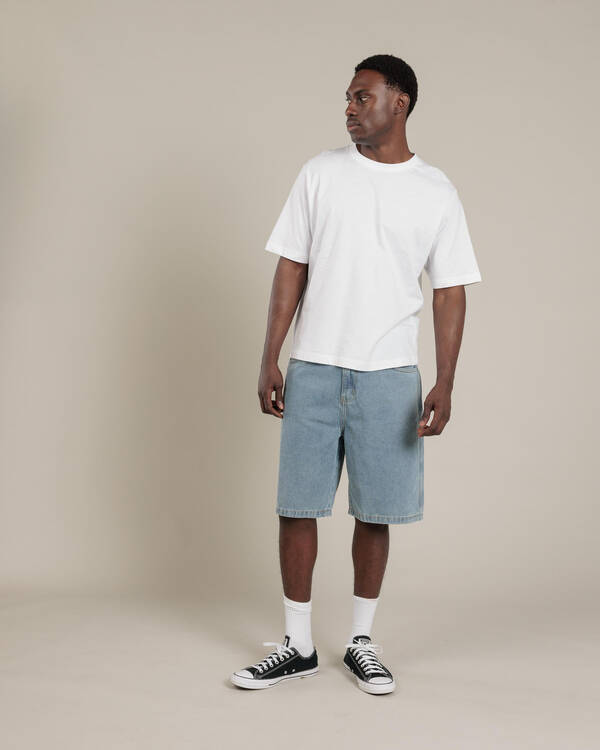 Print Denim Standard Shorts