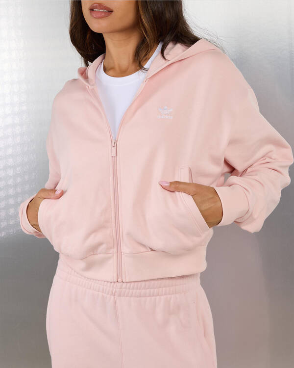 Essentials French Terry Cropped Zip Hoodie