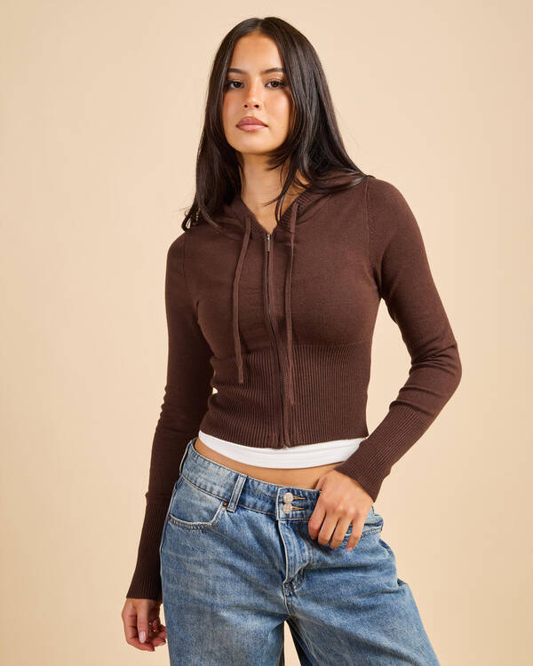 Georgie Zip Knit Hoodie