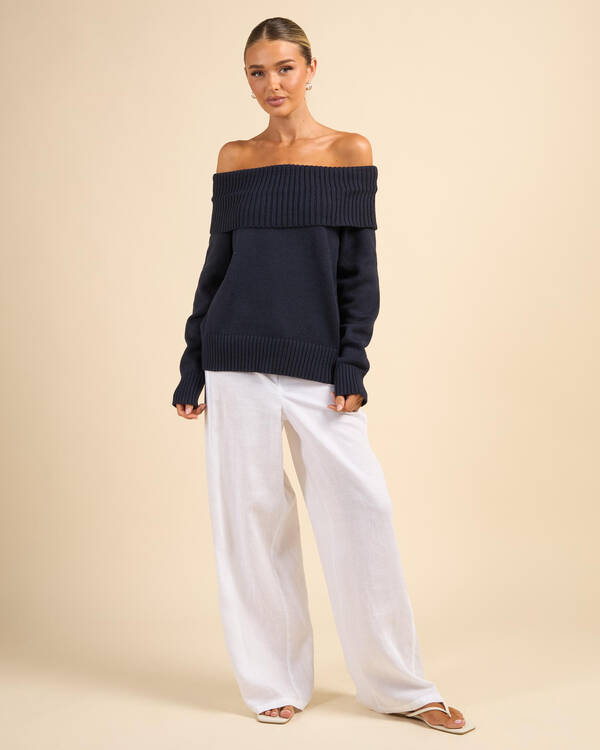 Veriti Off Shoulder Knit Jumper