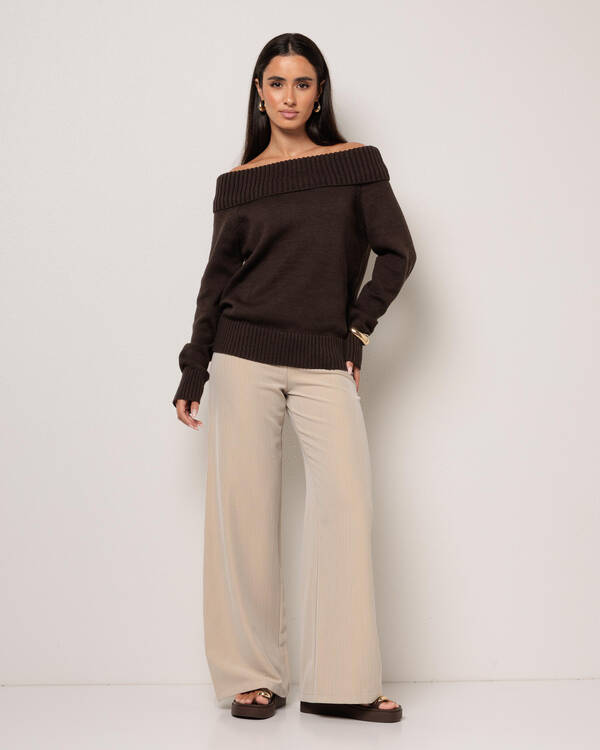 Veriti Off Shoulder Knit Jumper