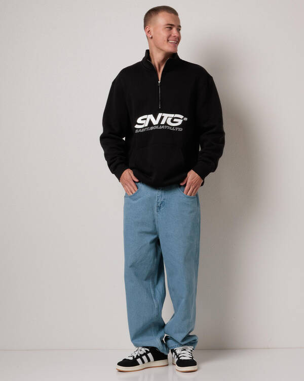 Overlapped 1/4 Zip Sweatshirt