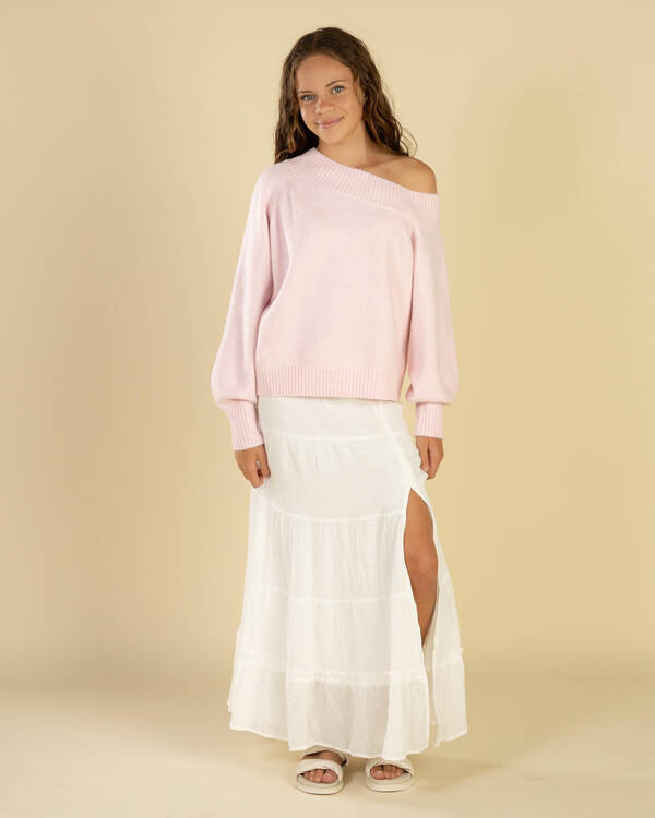 Girls Megi Off Shoulder Knit Jumper