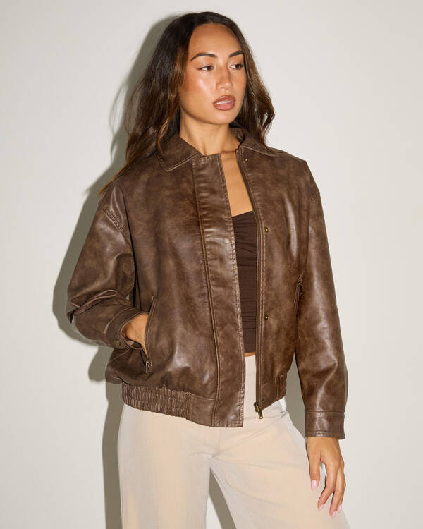 Falcon Faux Leather Jacket