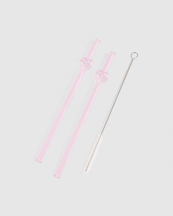 Eco-To-Go Heart Glass Straws - 2 Pack