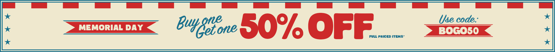 BOGO50 SALE