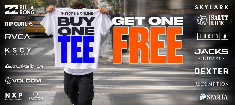Shop Buy Men's Tees to get a free tee