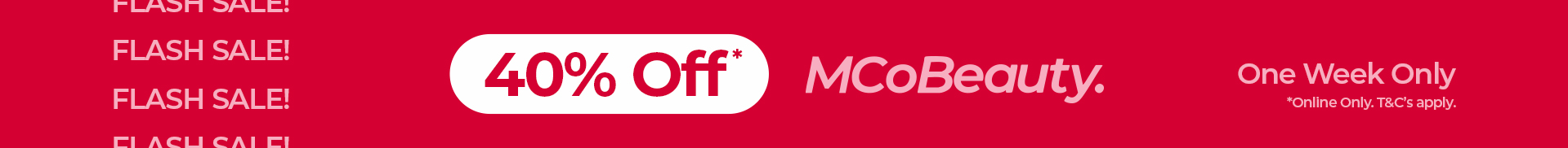 MCo Beauty 40 Percent Off Promo