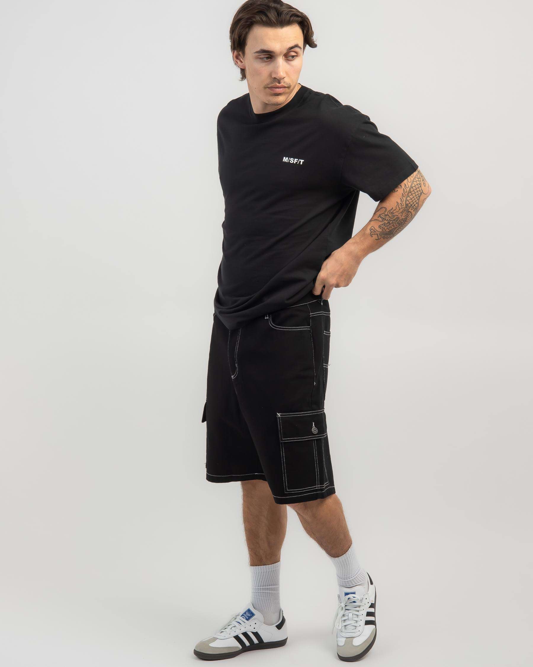 M/SF/T East Mash Cargo Shorts In Black - Fast Shipping & Easy Returns ...