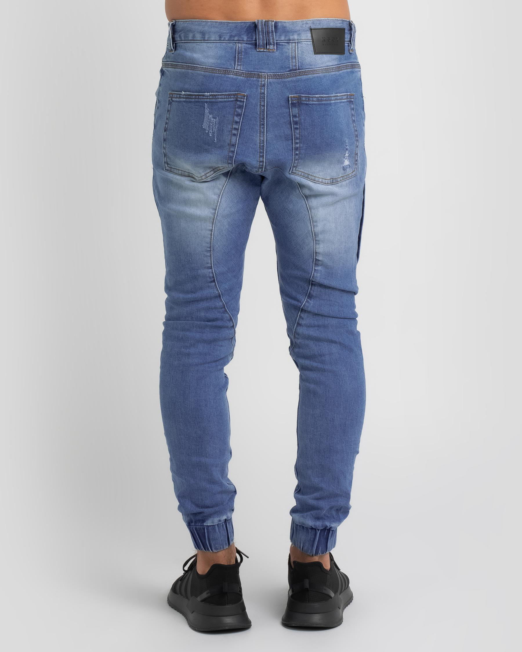 Kiss Chacey Spartan Denim Jogger Pants In Horizon Blue - Fast Shipping ...