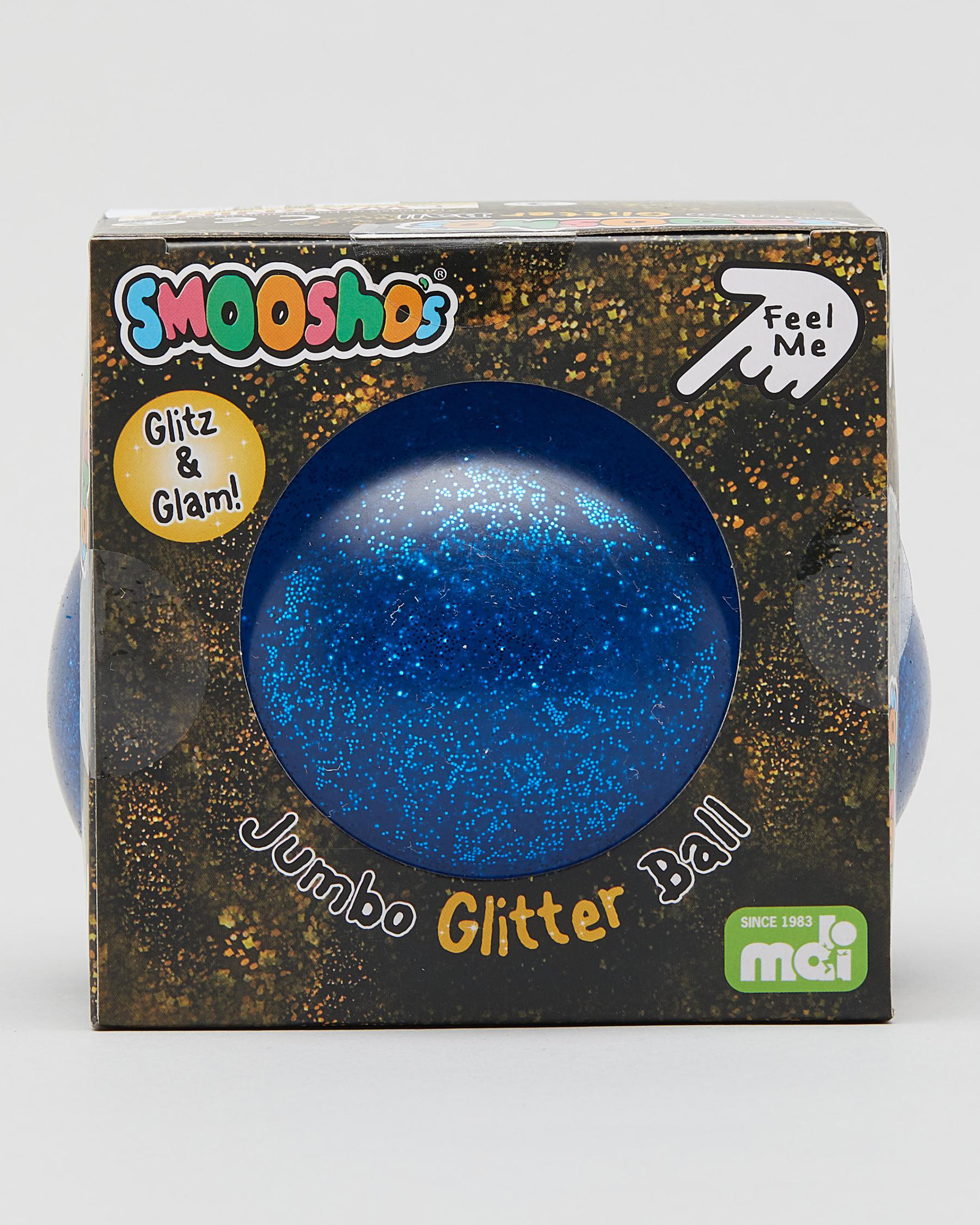 Get It Now Jumbo Smoosho Glitter Ball Toy In Blue Fast Shipping