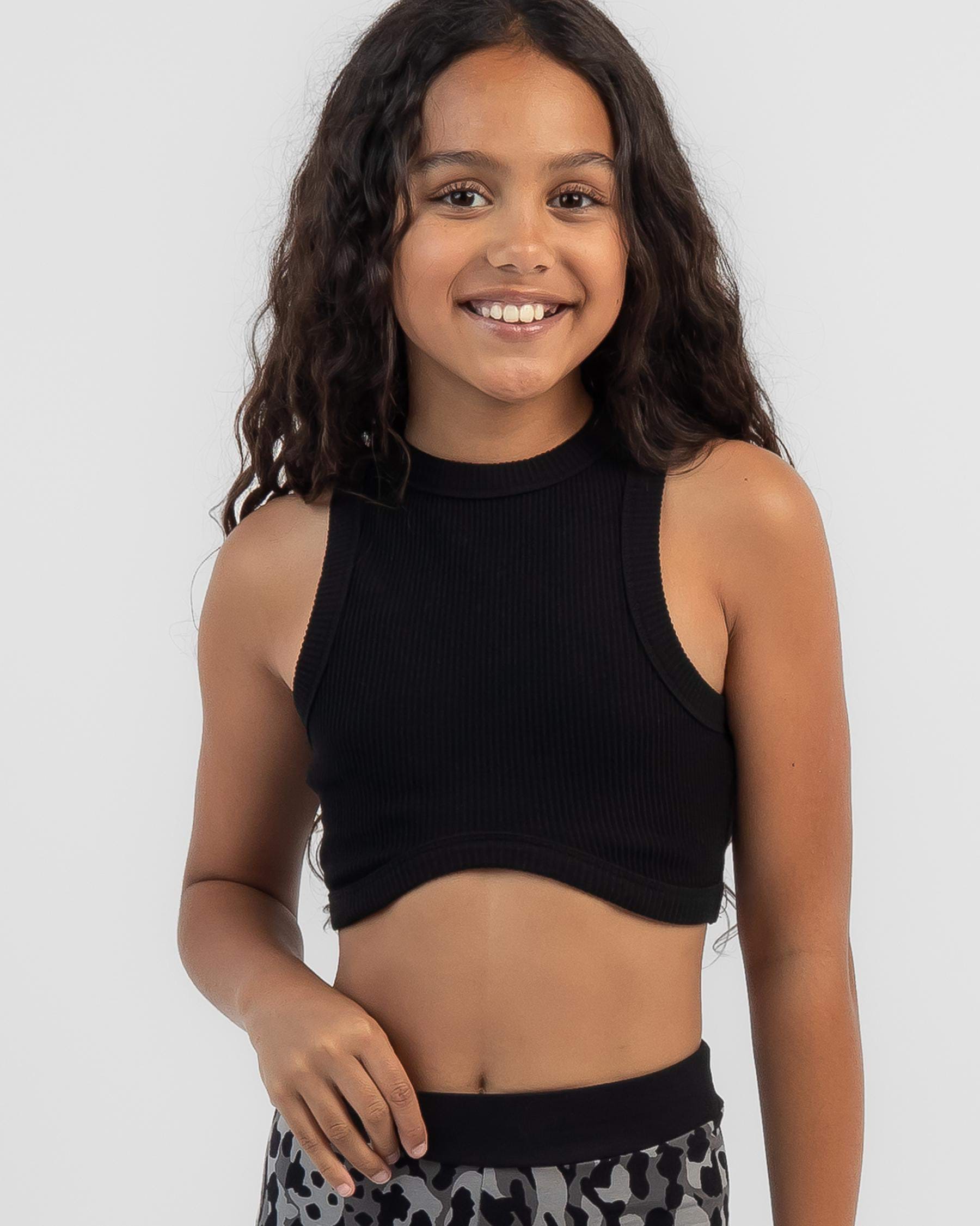 Ava And Ever Girls' Kendra Ultra Crop Top In Black - Fast Shipping ...