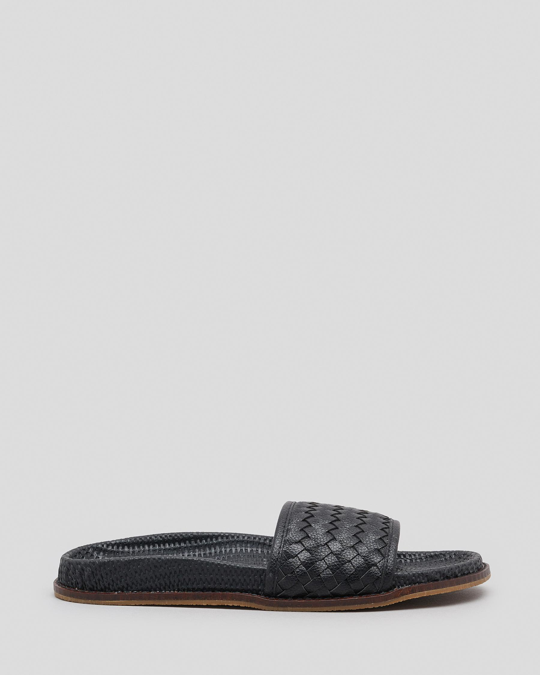 Ava And Ever Gabriel Slide Sandals In Black/black - Fast Shipping ...