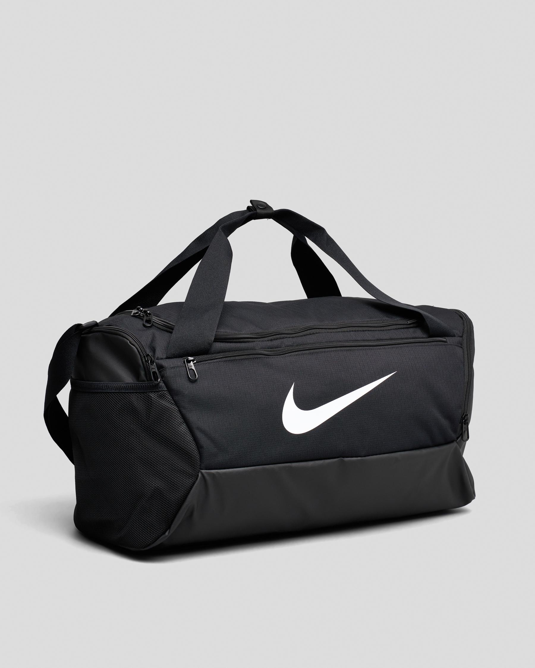 Shop Nike Brasilia Pack Up Travel Bag In Black/black/white Fast