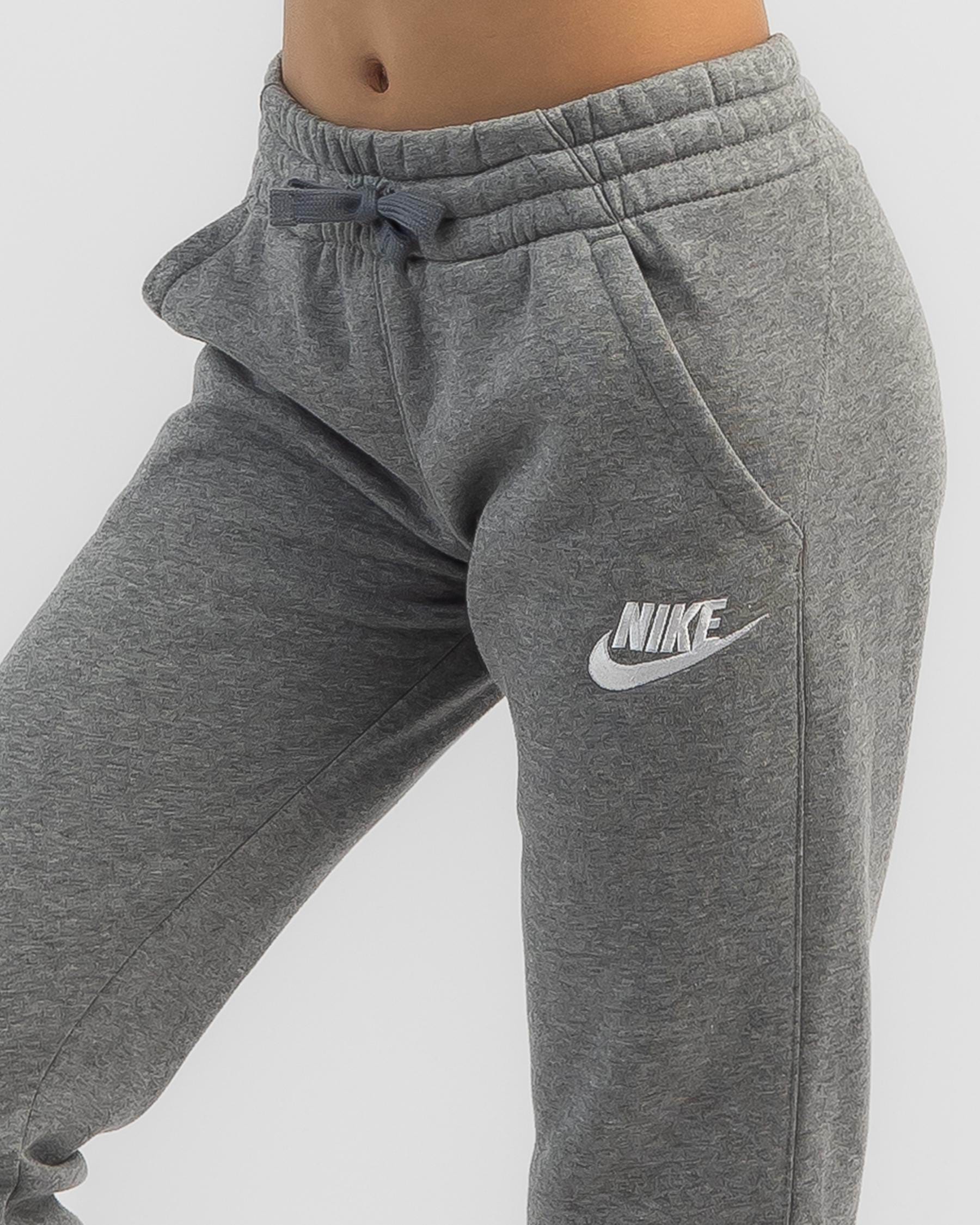 Shop Nike Girls' Sportswear Track Pants In Carbon Heather/cool Grey ...