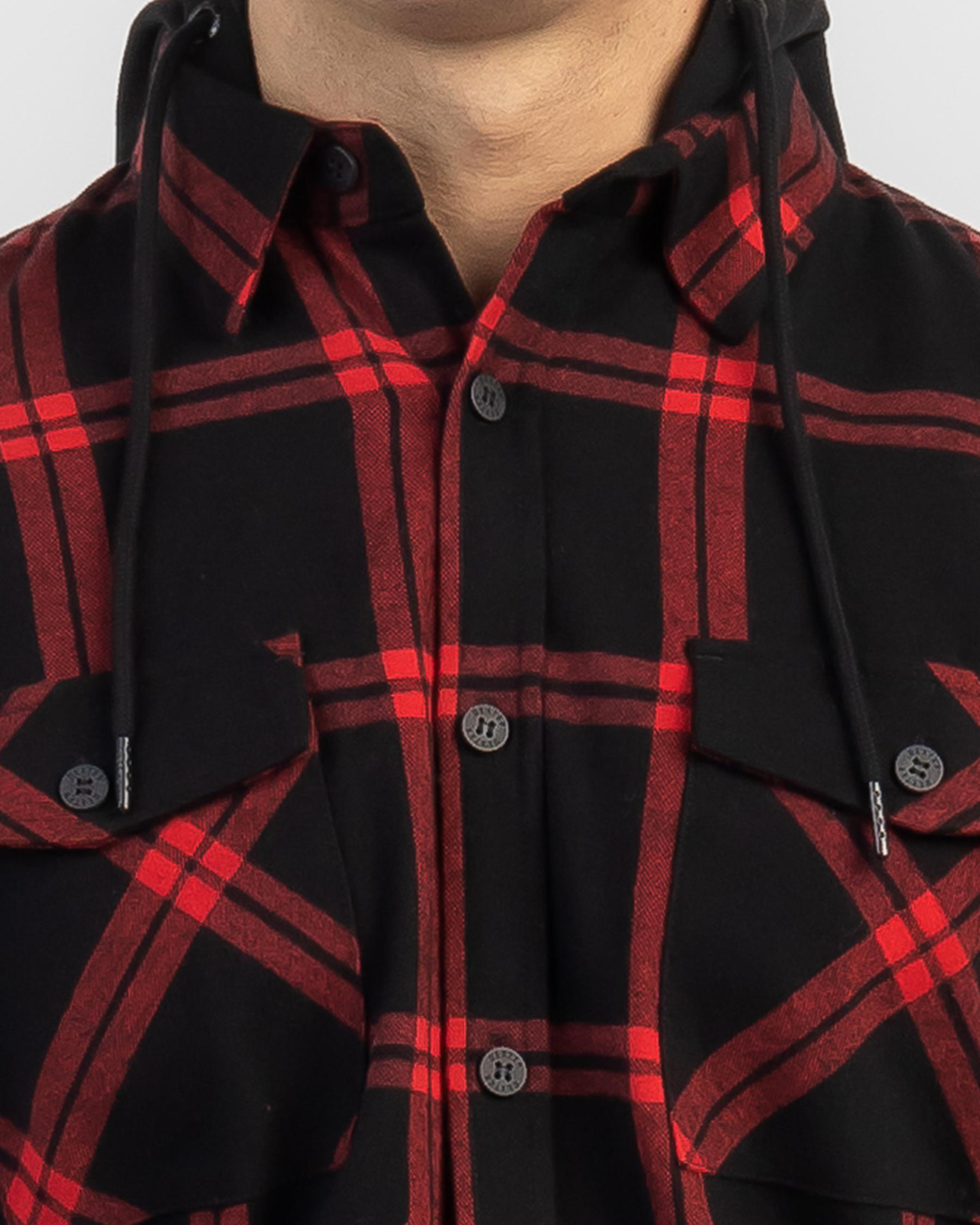 Dexter Augmented Hooded Flanno In Red Check - Fast Shipping & Easy ...