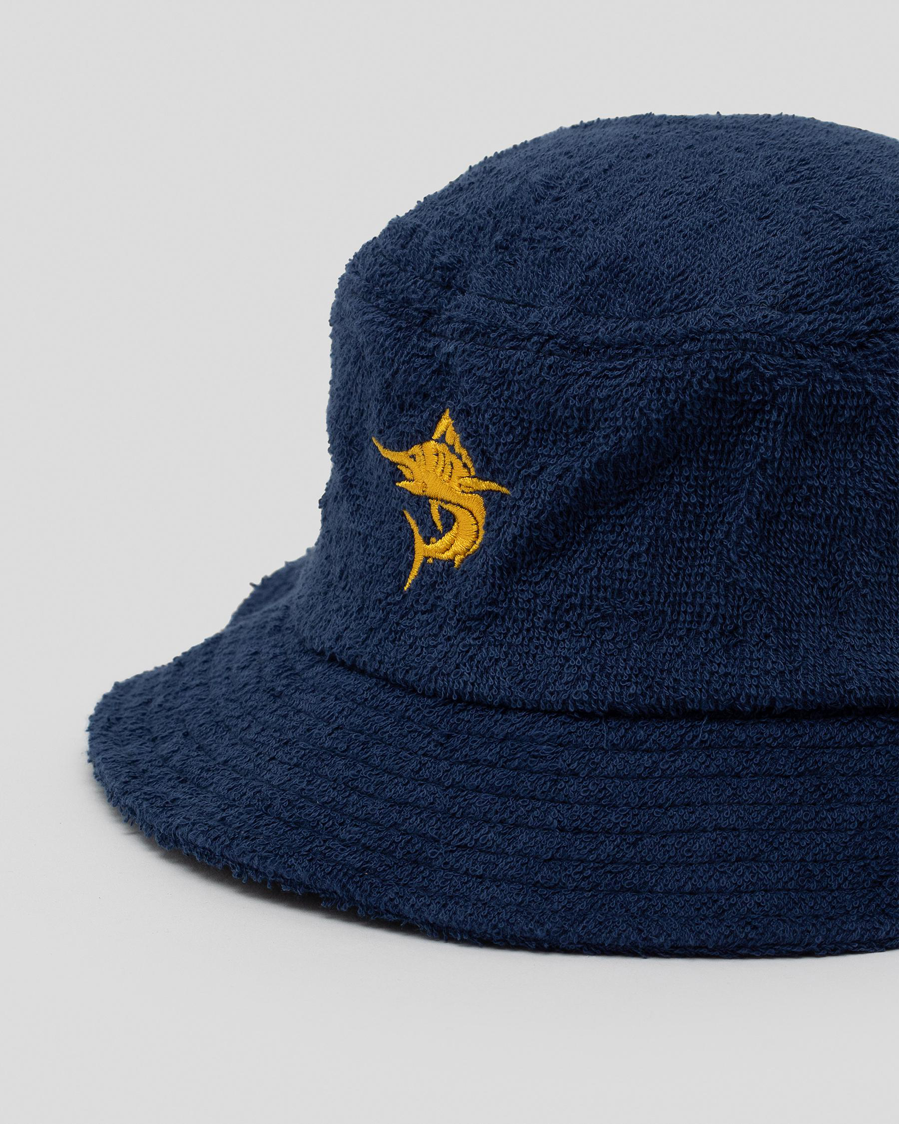 Shop Salty Life Snagged Bucket Hat In Navy Fast Shipping & Easy