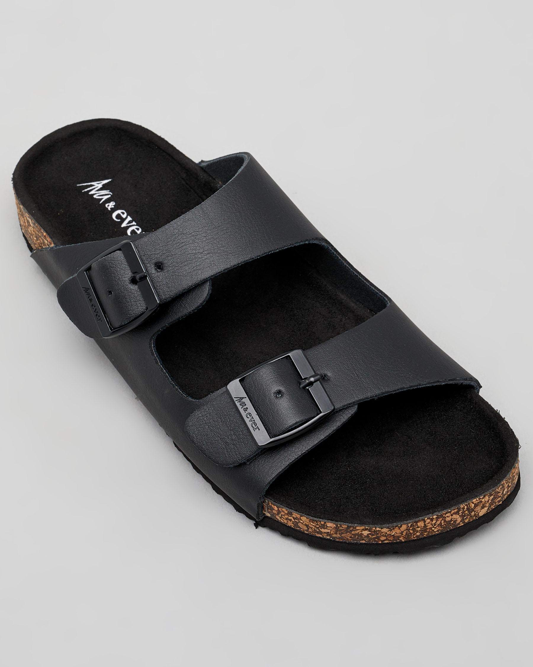 Ava And Ever Cortina Slide Sandals In Matte Black - Fast Shipping ...
