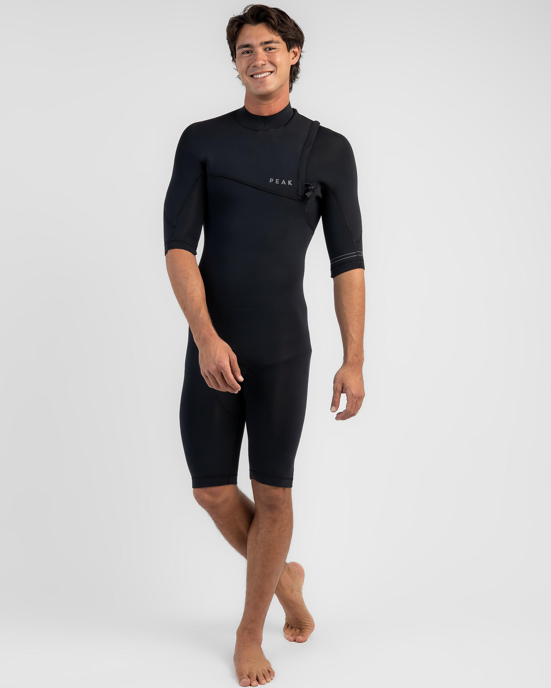 Shop Peak Wetsuits Climax Pro S/SL Springsuit In Black Fast Shipping