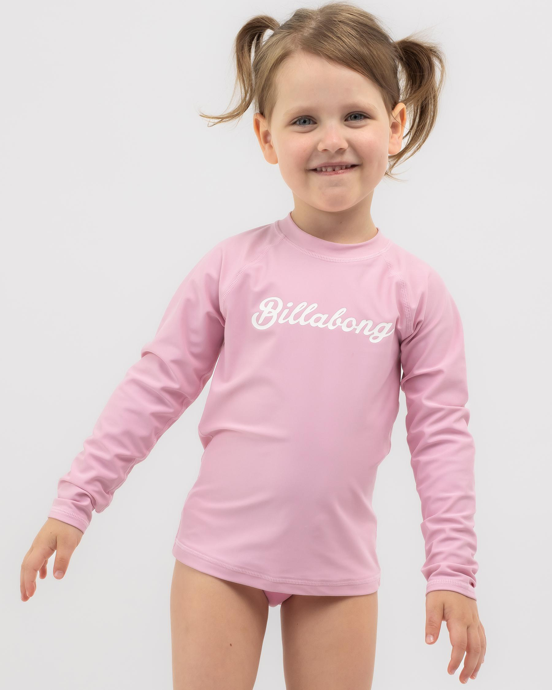 Billabong Toddlers' Sunnybeach Long Sleeve Rash Vest In Pink FREE* Shipping & Easy Returns