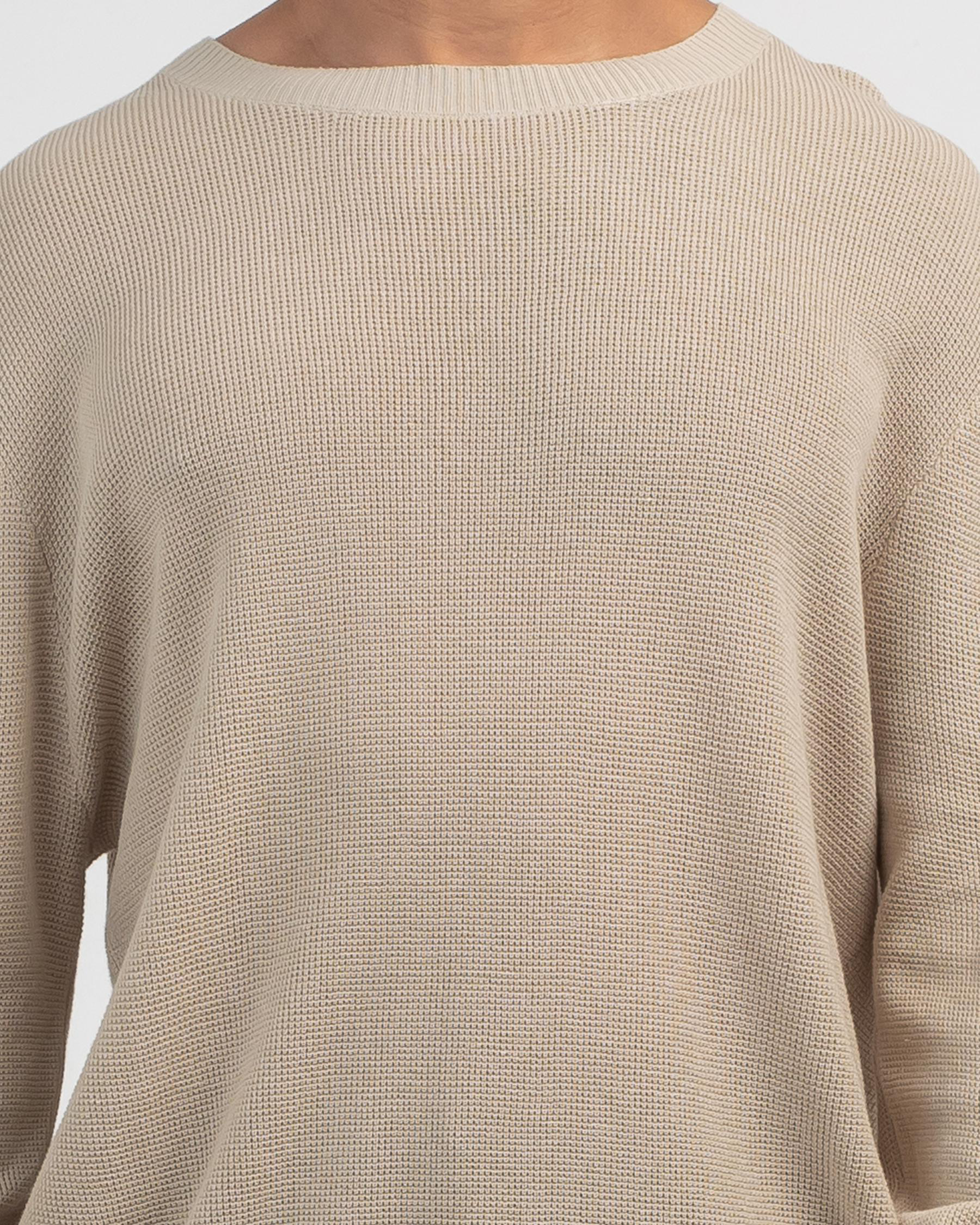 Shop Rusty Cradle Lightweight Crew Knit Sweatshirt In Pumice Stone ...