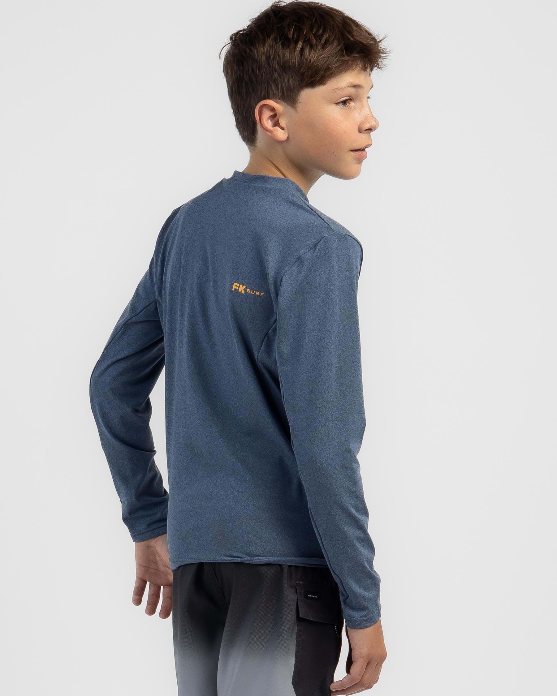 Shop Far King Boys' Surf Shirt Long Sleeve Rash Vest In Blue - Fast ...