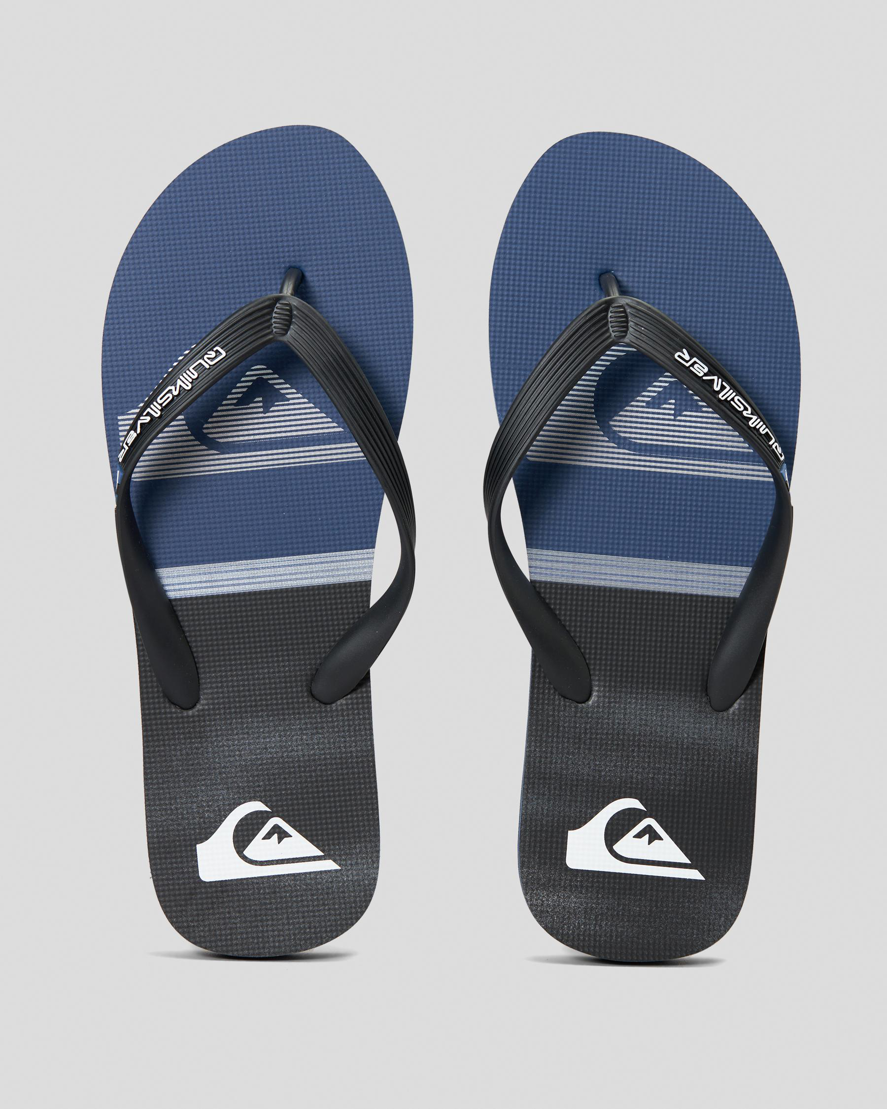 Shop Quiksilver Molokai Swell Vision Thongs In Grey 1 - Fast Shipping ...