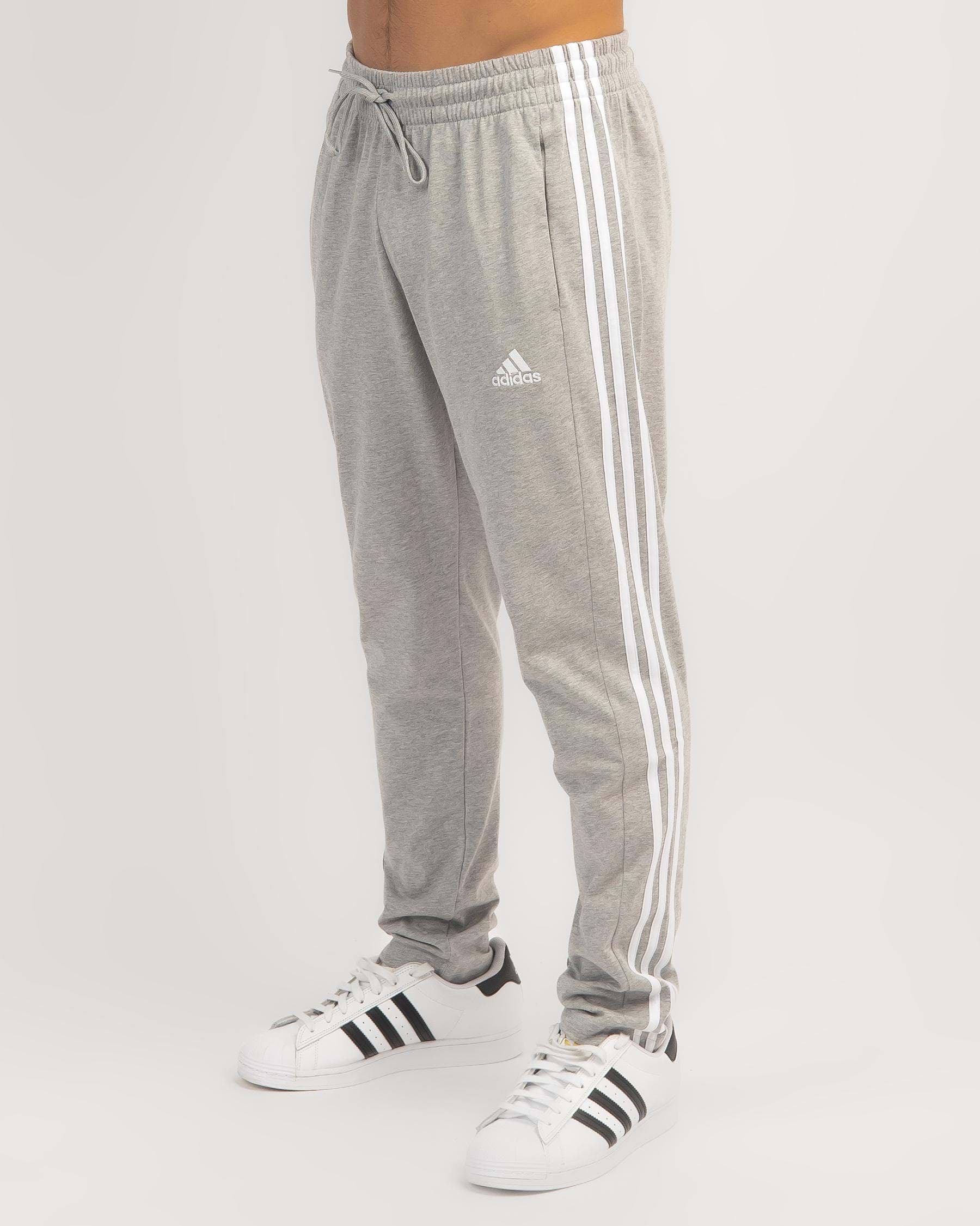 Adidas 3 Stripe Track Pants In Medium Grey Heather/white - Fast ...