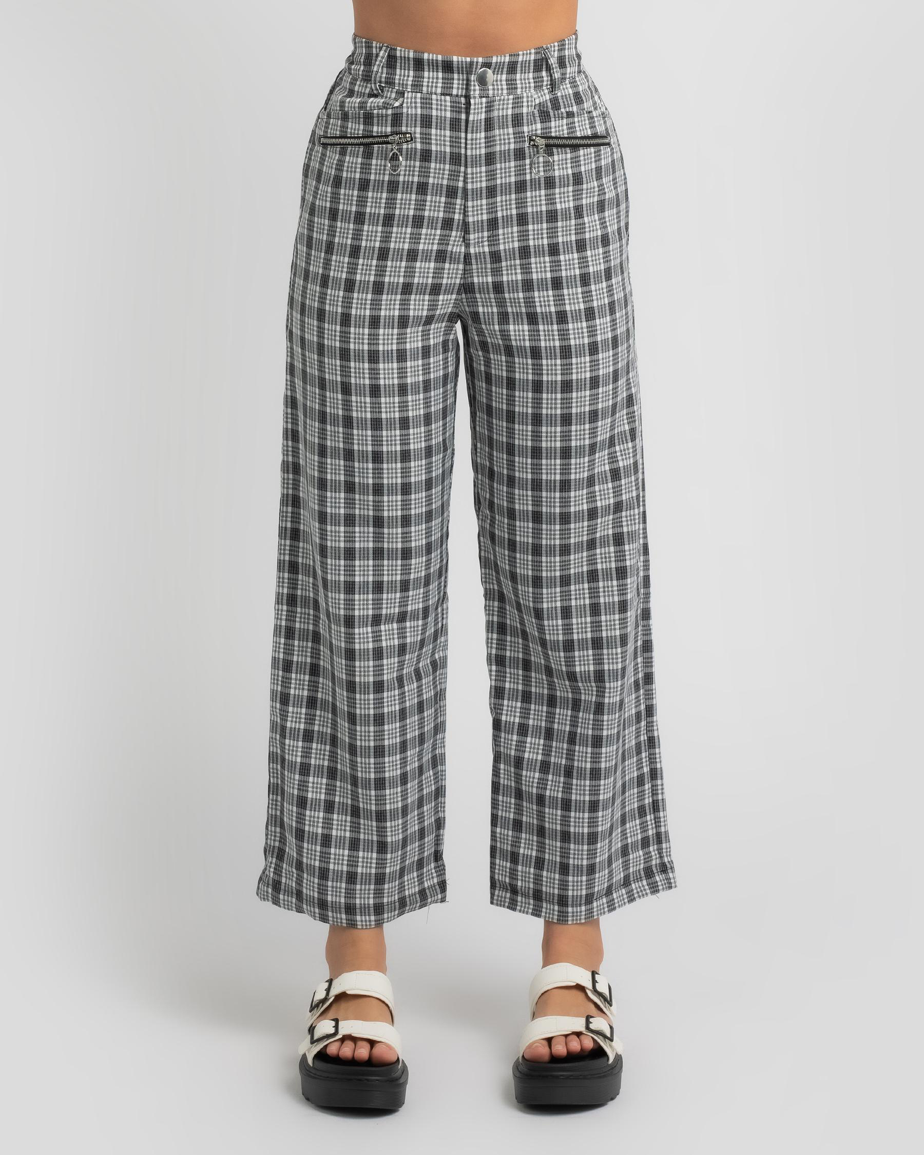 Shop Ava And Ever Cooper Pants In Black Check - Fast Shipping & Easy ...