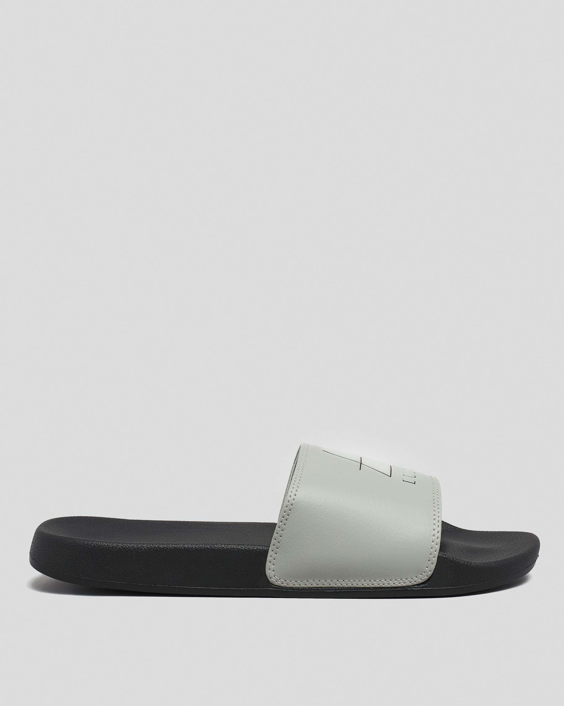 Shop Lucid Geomet Slides In Black/grey - Fast Shipping & Easy Returns ...