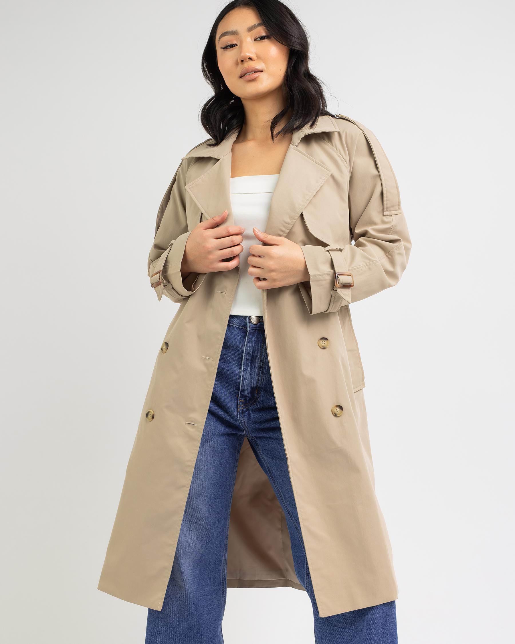Ava And Ever Bass Trench Coat In Taupe - Fast Shipping & Easy Returns ...