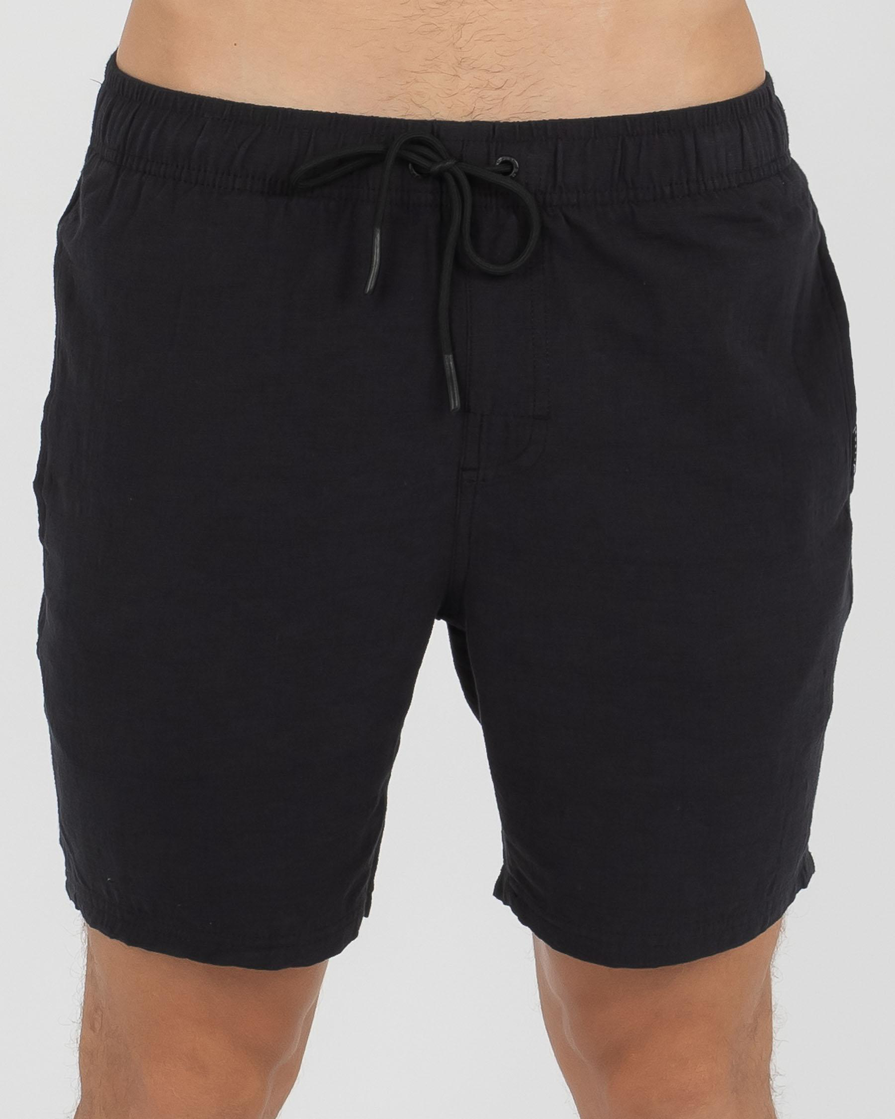 Rusty Overtone Elastic Shorts In Washed Black | City Beach Australia