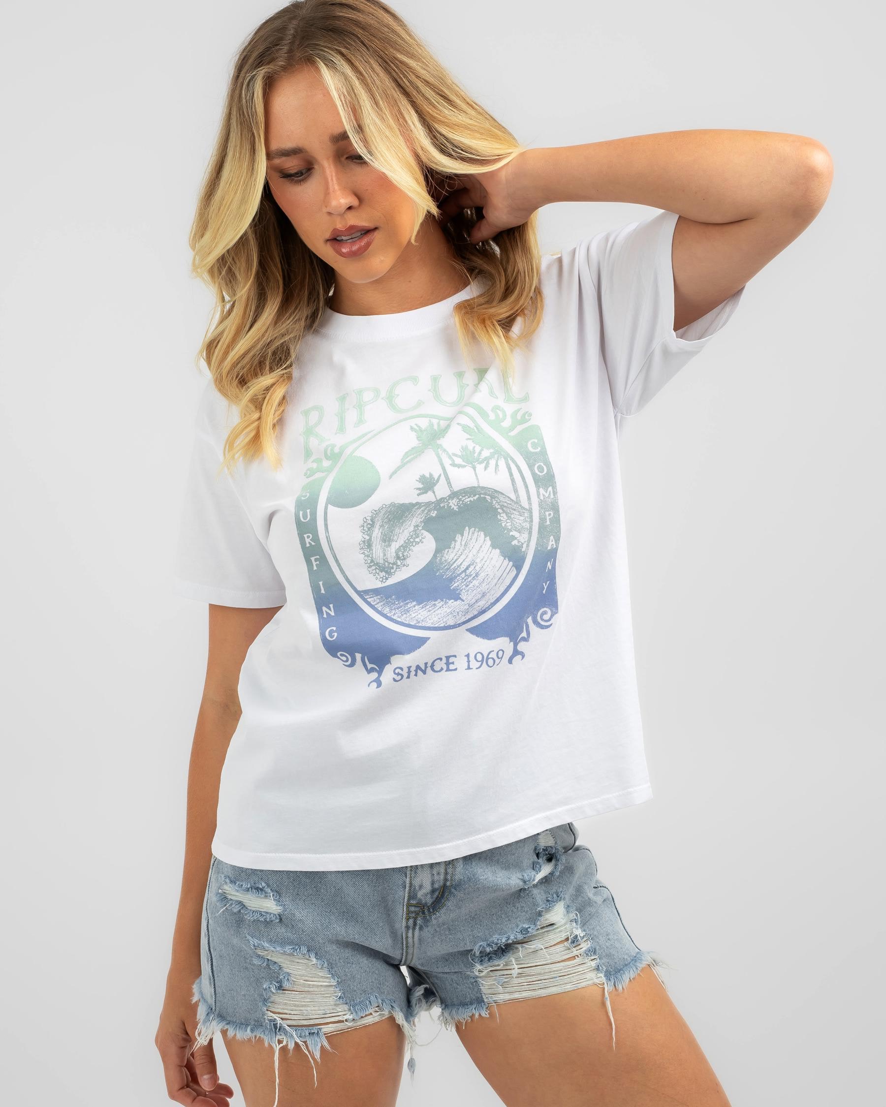 Shop Rip Curl Moonlight Relaxed T-Shirt In White - Fast Shipping & Easy ...