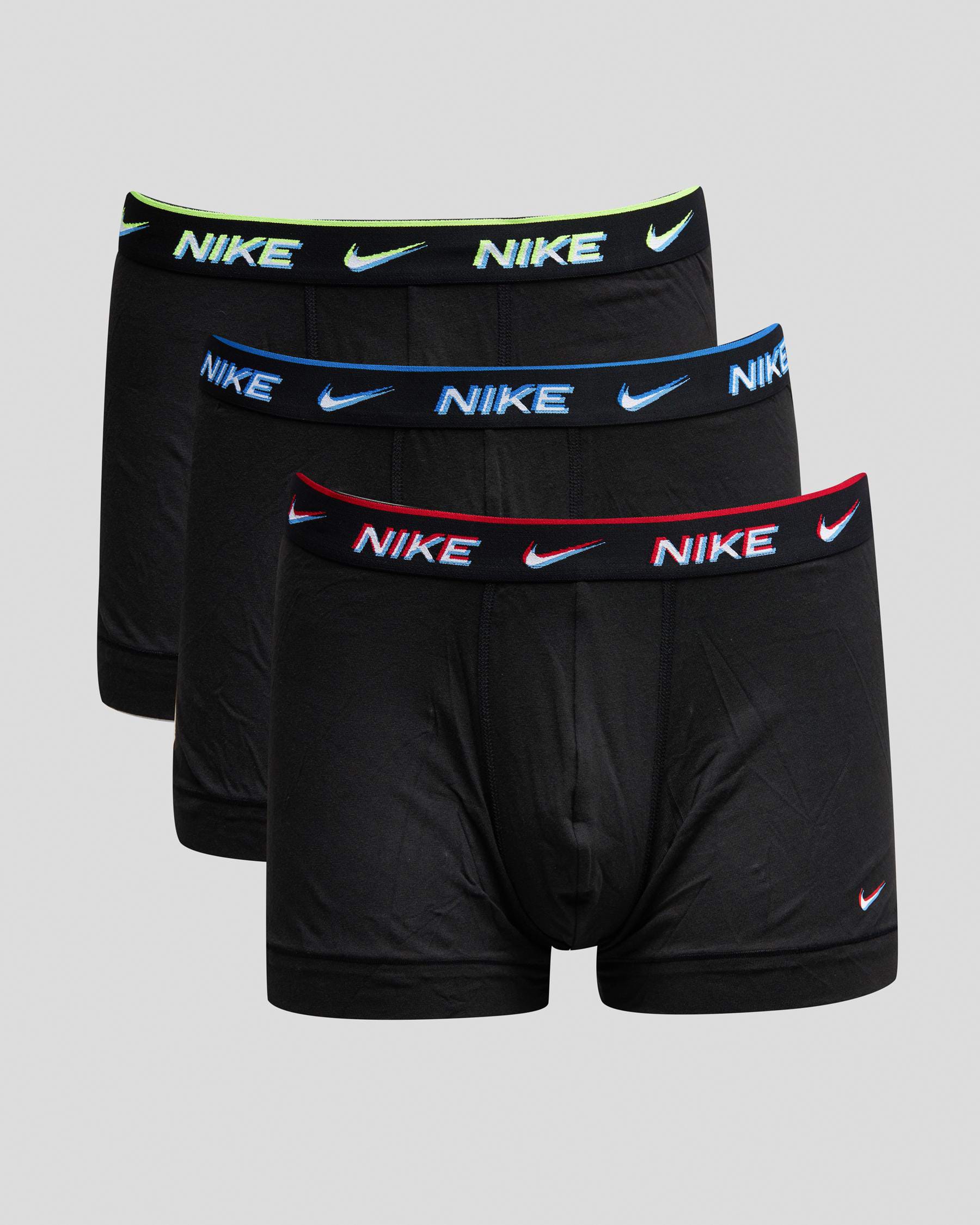 Nike Everyday Cotton Stretch Trunk 3 Pack In Black/transparency Wb ...