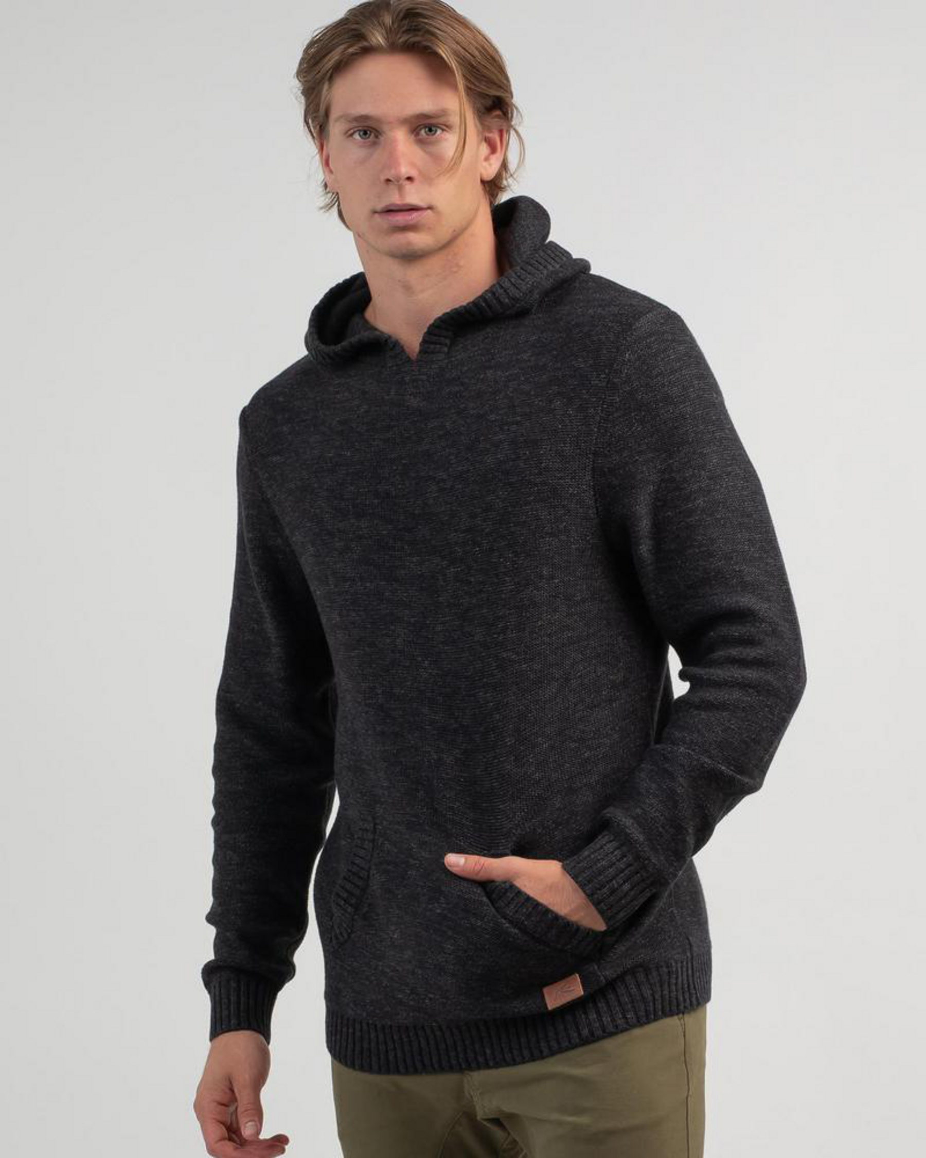 Shop Rusty Skyliner Knit Hoodie In Black - Fast Shipping & Easy Returns ...