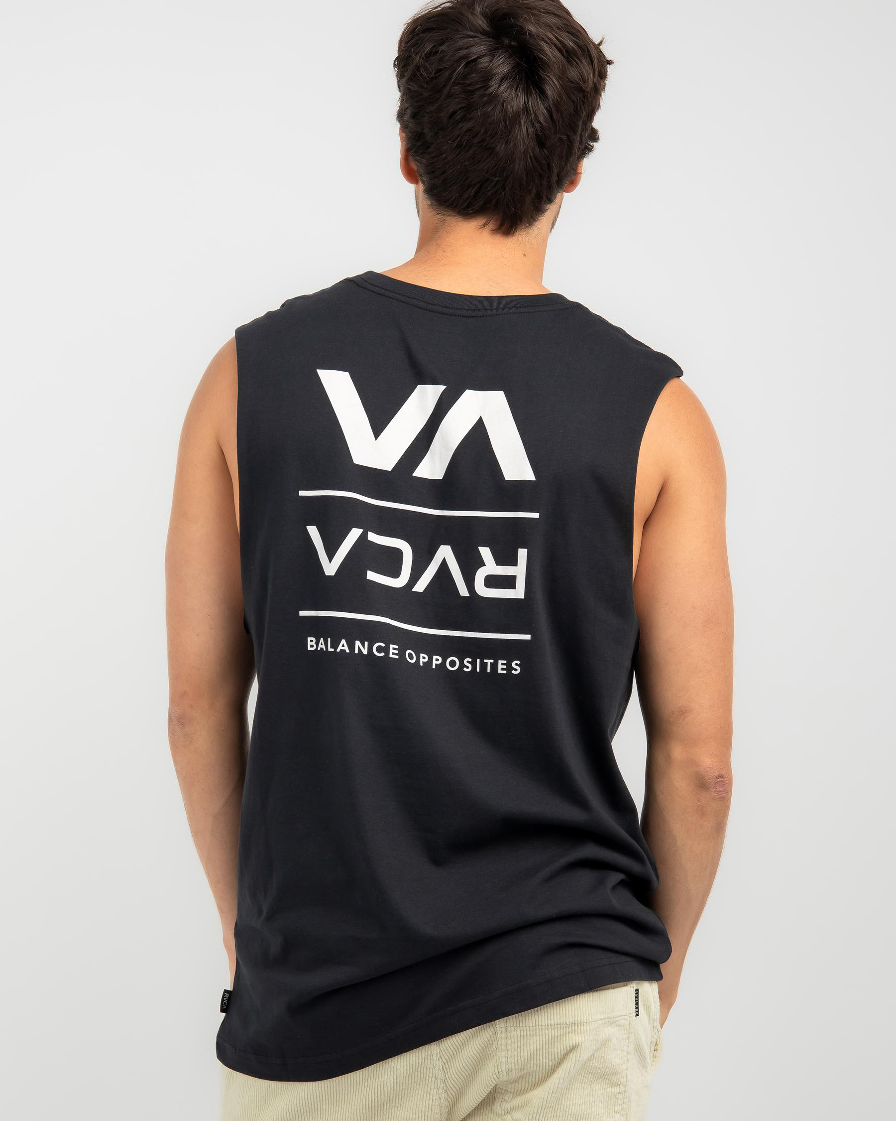 Shop RVCA Down With Muscle Tank In Black Fast Shipping & Easy Returns