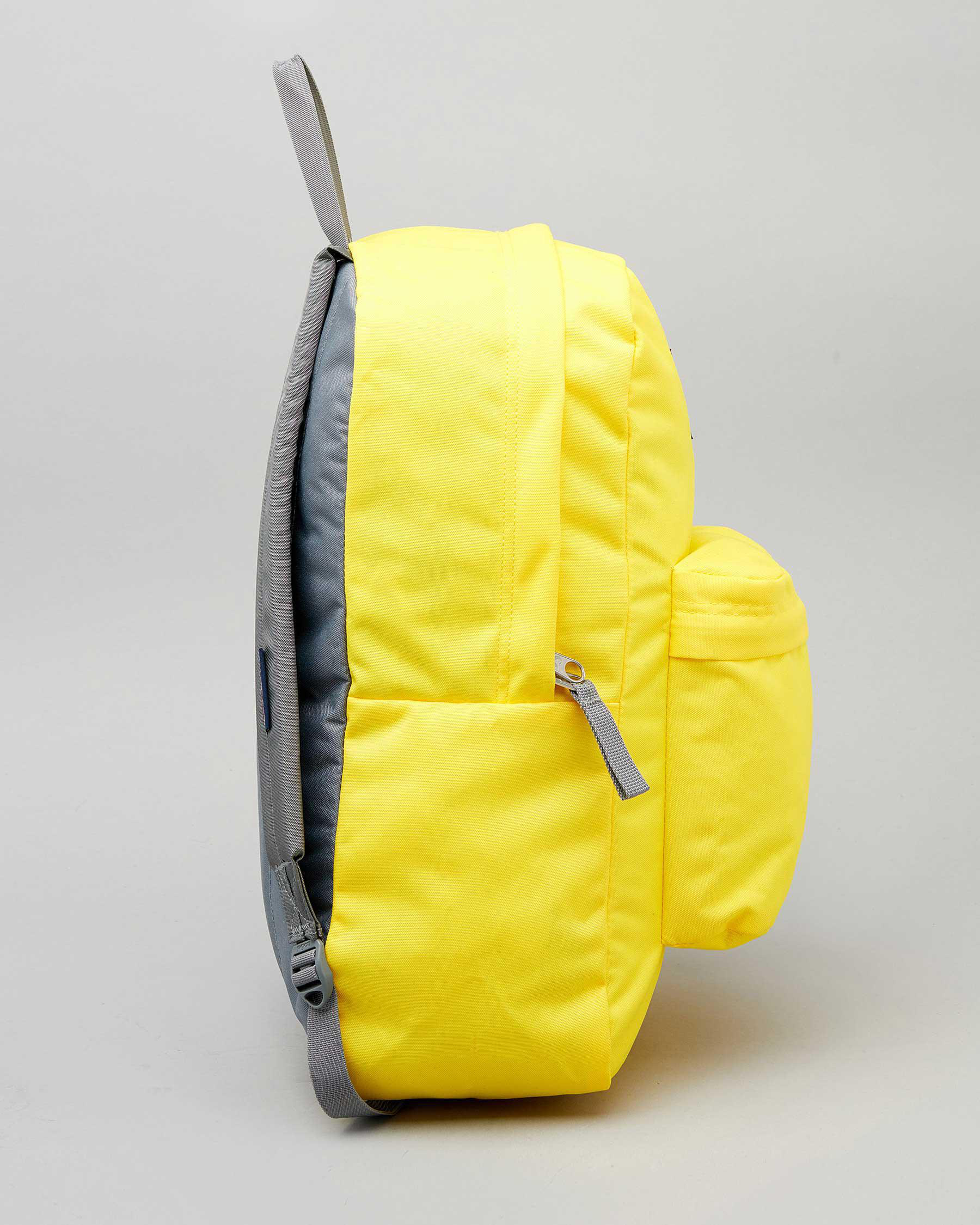 JanSport Superbreak Backpack In Yellow Card Fast Shipping & Easy